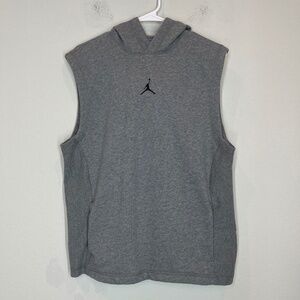 Nike Air Jordan Dri Fit Men's Small Hoodie Sleeveless Gray Pullover Activewear